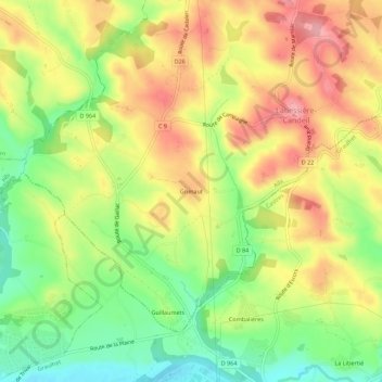 Grimaut地形图、海拔、地势