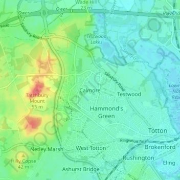 Calmore地形图、海拔、地势