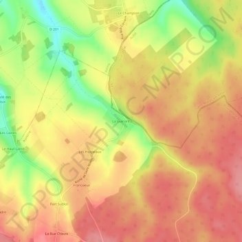 La Guinant地形图、海拔、地势