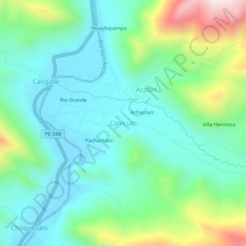 Canicuto地形图、海拔、地势