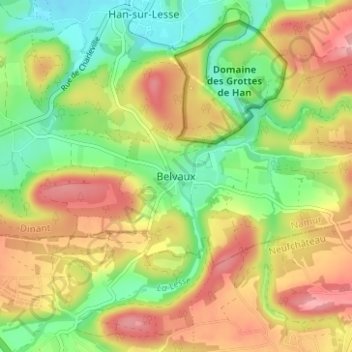 Belvaux地形图、海拔、地势