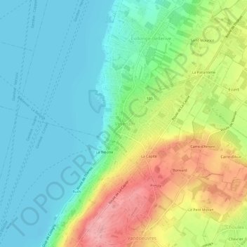 Vésenaz地形图、海拔、地势