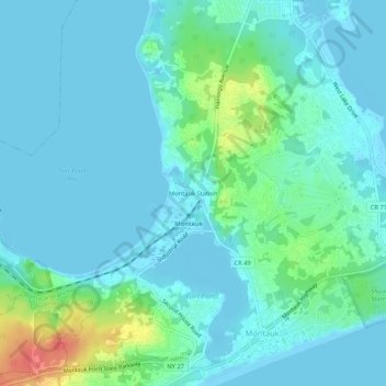Montauk Station地形图、海拔、地势
