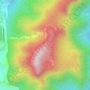 Eastern Ghats地形图、海拔、地势