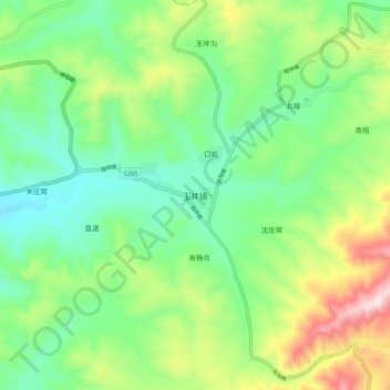 玉井镇地形图、海拔、地势