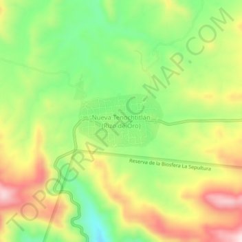 Nueva Tenochtitlán (Rizo de Oro)地形图、海拔、地势