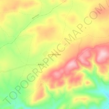 Los Mochuelos地形图、海拔、地势