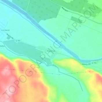 Rucalhue地形图、海拔、地势