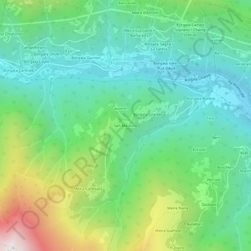 San Maurizio地形图、海拔、地势