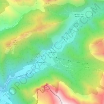 La Jarjatte地形图、海拔、地势