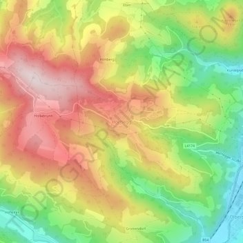 Hochegg地形图、海拔、地势
