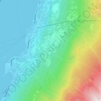 Calchere地形图、海拔、地势