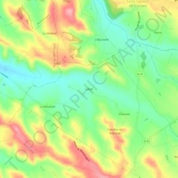 Labat地形图、海拔、地势