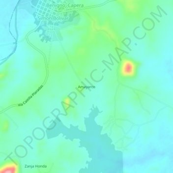Amayarco地形图、海拔、地势