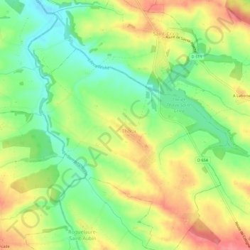 A Enciau地形图、海拔、地势
