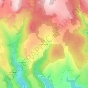 Le Brouillet地形图、海拔、地势