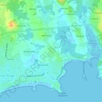 Beaumer地形图、海拔、地势