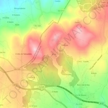 A Cal地形图、海拔、地势
