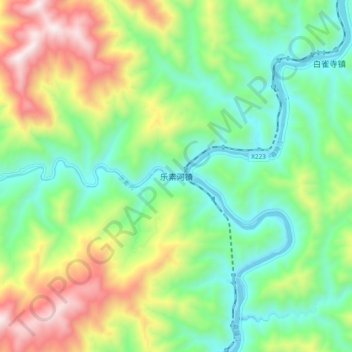 乐素河镇地形图、海拔、地势