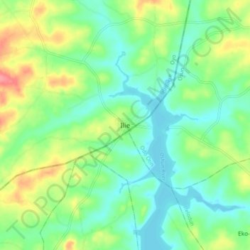 Ilie地形图、海拔、地势