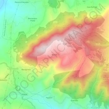Rusino地形图、海拔、地势