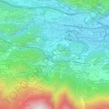 Colfacero地形图、海拔、地势