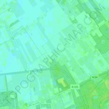 Rheezerveen地形图、海拔、地势