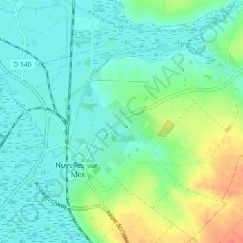 Nolette地形图、海拔、地势