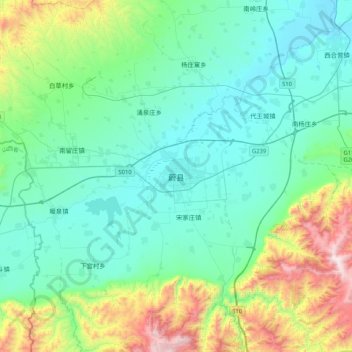 蔚县地形图、海拔、地势