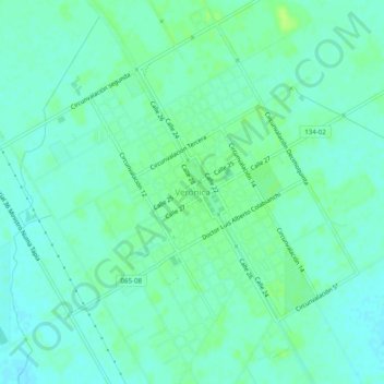 Verónica地形图、海拔、地势