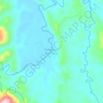 Pangkalan Indarung地形图、海拔、地势