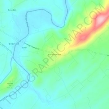 Harmony Grove地形图、海拔、地势