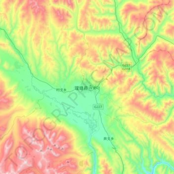 理塘县地形图、海拔、地势