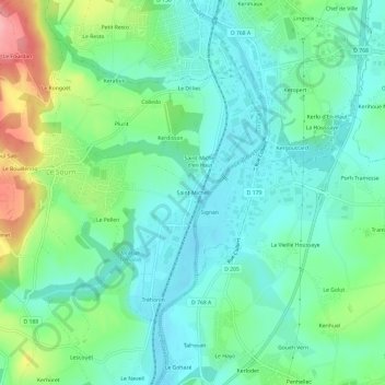 Saint-Michel地形图、海拔、地势