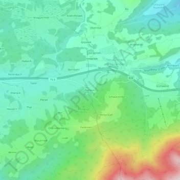 Weitwies地形图、海拔、地势