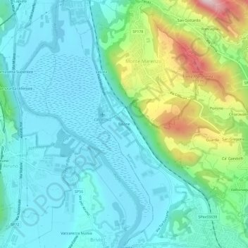 Bisone地形图、海拔、地势