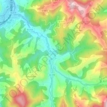 Zaldivia地形图、海拔、地势