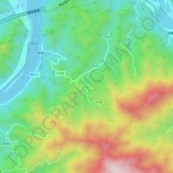 余里村地形图、海拔、地势