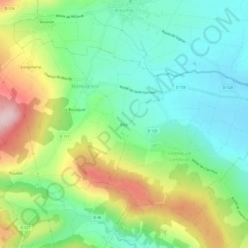 Eyry地形图、海拔、地势