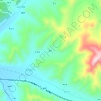 后沟地形图、海拔、地势