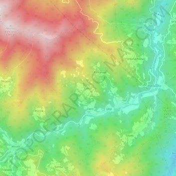 Calice地形图、海拔、地势