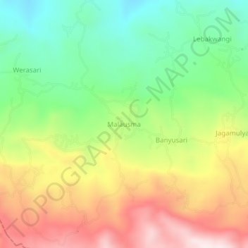 Malausma地形图、海拔、地势