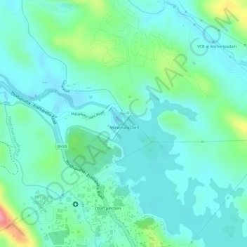 Malankara Dam地形图、海拔、地势