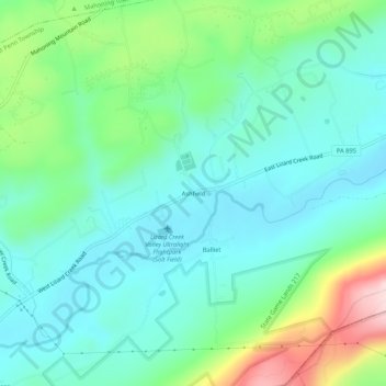 Ashfield地形图、海拔、地势
