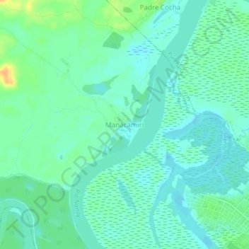 Manacamiri地形图、海拔、地势