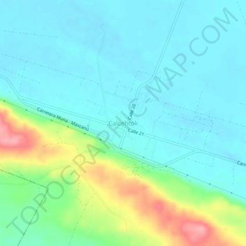 Calcehtok地形图、海拔、地势