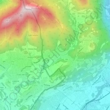 Arzo地形图、海拔、地势