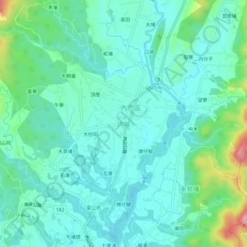 内埔地形图、海拔、地势