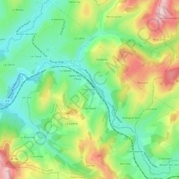 Chez Cherbu地形图、海拔、地势