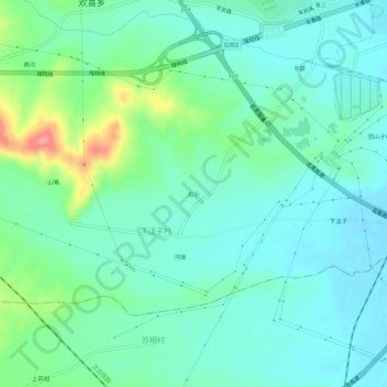 北小地形图、海拔、地势
